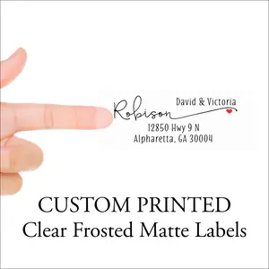 CLEAR Return Address Labels for Wedding Invitations, Business Stationery and Envelopes - 150 Frosted Matte Finish