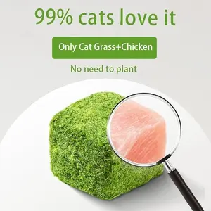 Cats Grass Treats 60g/2.12oz Catnip Toy Freeze Dried Chicken Cat Food Hairball Removal Kitten Chew Snack Cleaning Teeth Kitty Dental Care Indoor Kitten Edible Grass Stick Lickable cat grass treat hairball control snack stick hair  ball