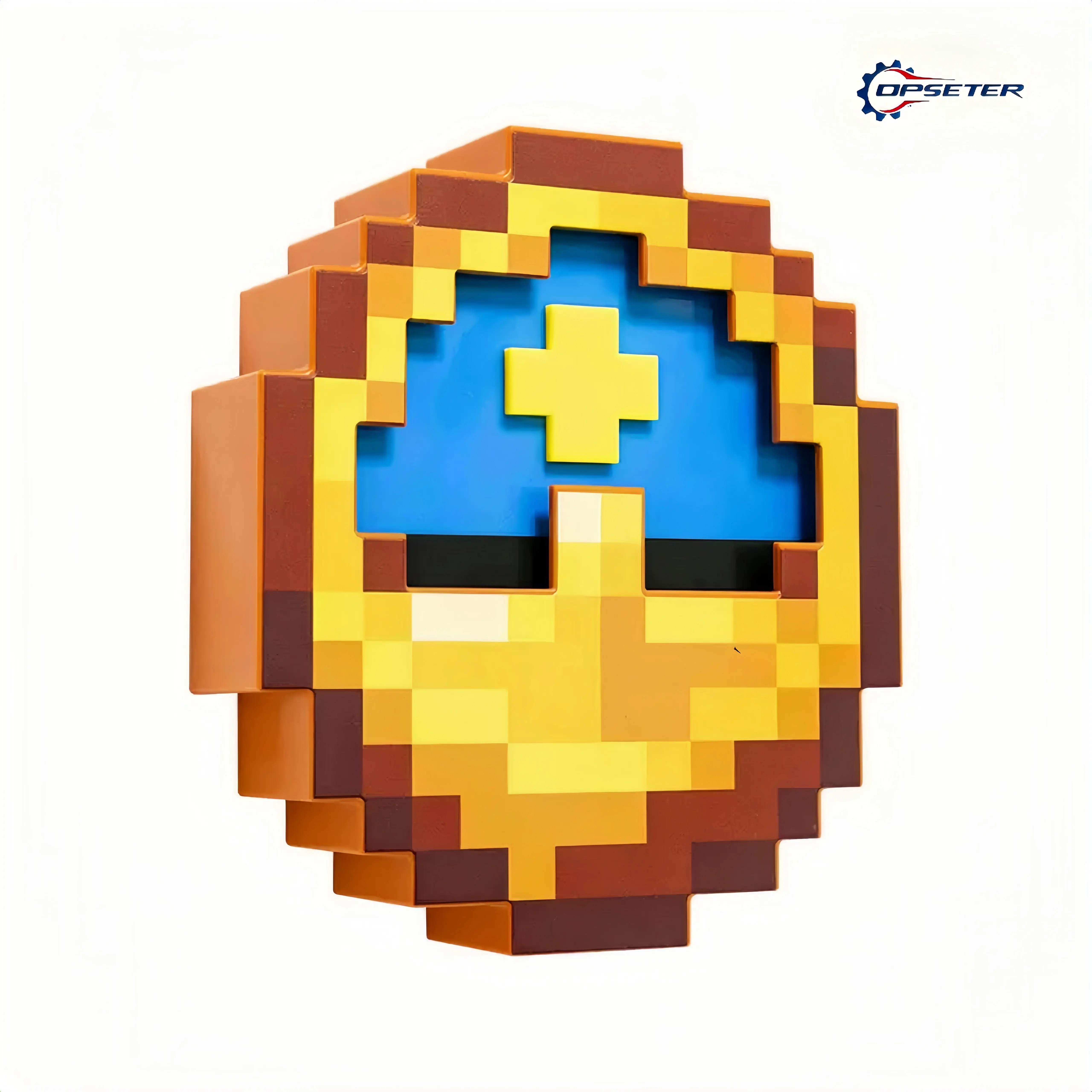 OPSETER Pixel Art Sun & Moon Quartz Clock - Compact Design, Mountable Day-to-Night Display, Hangable Indoor Room Decor, Wall-Mount or Tabletop Gift for Gamers, Home Decor Accessory