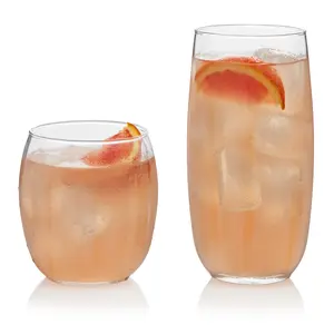 Libbey Samba Tumbler and Rocks Glasses Set of 16, All Purpose Everyday Drinking Glasses Set, Dishwasher Safe Kitchen Glassware Set for Holidays Events