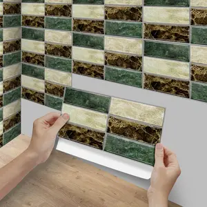 Transform Your Kitchen with Brick Backsplash Stickers, Peel and Stick Easy Install, Universal Wall Decal, Flat Sticker Type, Wall Setting