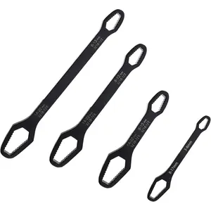 4 count Universal Multifunctional Wrenches set Adjustable Double- Torx Wrench Self-tightening Spanner Hand Tools for 3mm-22mm Nuts