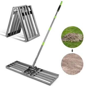 WORKPRO Lawn Leveling Rake, Heavy Duty Leveling Rake with 30” x 10” Ground Plate, Yard Leveling Rakes with 6FT Adjustable Handle, Metal Lawn Leveler for Garden, Backyard, Golf Course, Farm, Pasture