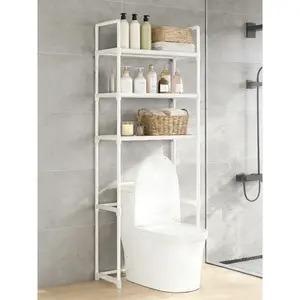 Toilet storage rack - Floor-standing storage rack - Suitable for storing items above the toilet. Non-drilled independent bathroom storage rack. It is an excellent choice for both bathrooms and washrooms. It has strong load-bearing capacity and is convenie