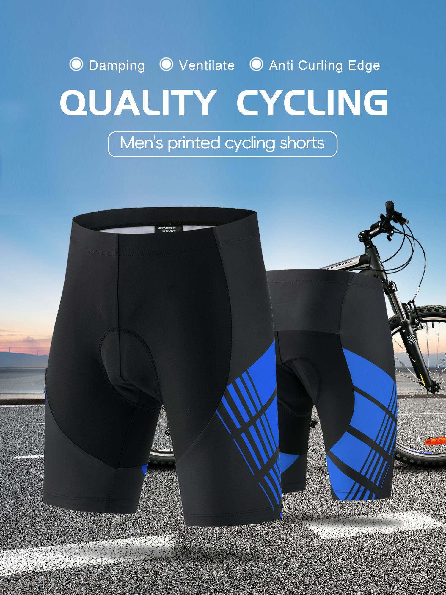 1-pack men’s 4D breathable quick-dry anti-curl cycling shorts with thickened padding—road and mountain bike outdoor sports style