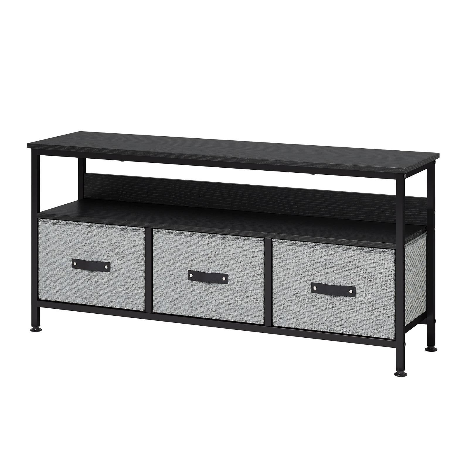 Modern TV Stand Entertainment Center for TVs Up to 55 Inch, Media Console Cabinet with Shelves & Drawers, Versatile TV Console for Living Room, Bedroom & Small Spaces