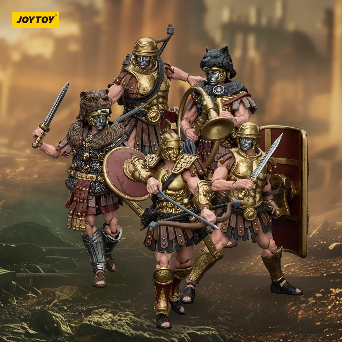 JOYTOY 1/18 Action Figures Anime 10.8cm Roman Republic Cohort IV Squad Legionary Light Infantry Signifer Buccinator Centurion
