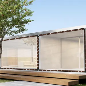 Transparent Waterproof Tarpaulin, Rainproof Outdoor Garden Cover Canopy Shelter, Ideal for Terrace, Chicken Coop, Porch & Camping Use