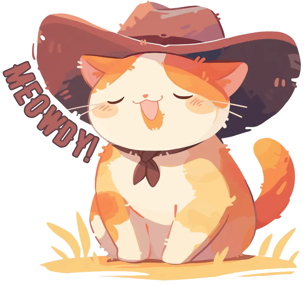 Meowdy Cat Vinyl Sticker