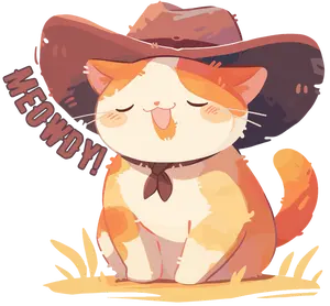 Meowdy Cat Vinyl Sticker Meowdy Cat Vinyl Sticker