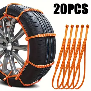 20pcs Car Tire Chains Winter Anti-Slip Snow Tires Outdoor Emergency Accessories, Tire Chain for Snow, Winter Tire Studs, Snow Tyre Chain, Winter Tires for Car, Wheel Chains for Snow