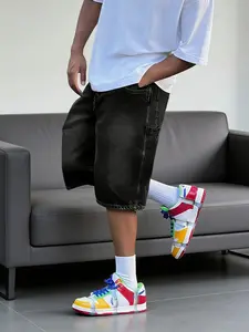 Men's Y2K Hip-Hop Trend Denim Shorts, Fashion Loose Fit Jeans, Lightweight Outdoor Activity Essentials, Casual Ideal Choice