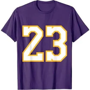 Number 23 Front & Back Basketball Jersey Purple Yellow T-Shirt