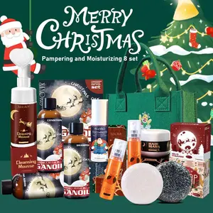 ROZINO Christmas Gift Set for Women - Pampering and Moisturizing 8 Piece Set Includes Bubble Bath Body Wash Hair & Lip Care Products Perfect for Mom Wife or Yourself Soothing Skin Repair Hydrating Moisturize Mask Cleansing