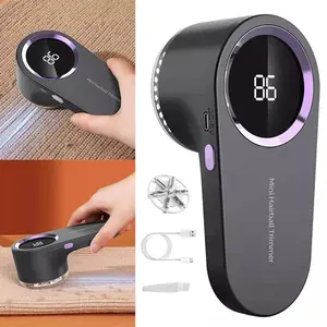 Electric Fabric Lint Remover, Portable Rechargeable Fabric Pill Shaver with LED Display, Suitable for Clothes, Furniture, Sweaters and Sofas, Efficiently Removes Lint, Fuzz, Threads and Pet Hair, Fur Removal Tool