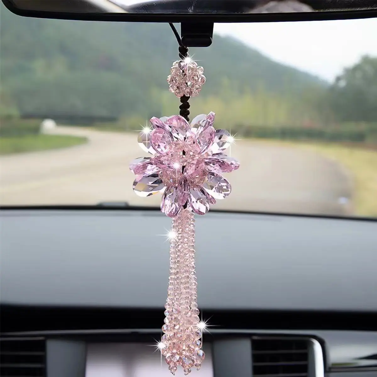 Sparkling Crystal Car Pendant, Enhance Your Car Interior, Elegant Decorative Accessory, Perfect Gift for Car Enthusiasts