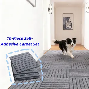 10 Piece Set Soft Cut Stackable Non-Slip Floor Mats, Self-Adhesive, Perfect for Indoor Use, Durable and Easy to Install
