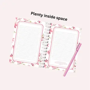 Journal Notebook  in a vintage pink flower print with different Bible verses on every other page hot  16  notebook