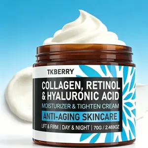 70g Collagen Retinol+Hyaluronic Acid Facial Cream, Facial Daily Moisturizer, Skin Tightening Face Cream With Vitamin E, Caffeine & Niacinamide, Retinol Cream Night & Day, Face Firming Moisturizer for Hydrated, Lifted Skin, Face Lift Cream for Dry Skin