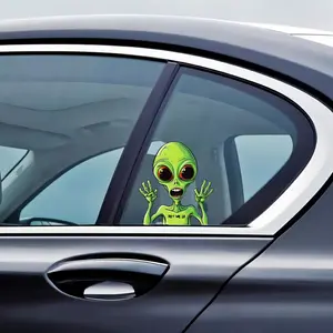 Cartoon Alien Pattern Car Sticker, Sticker for Cars, 1 Pair Car Exterior Decorative Sticker, Car Exterior Decoration Accessories for Car, Truck, Motorcycle