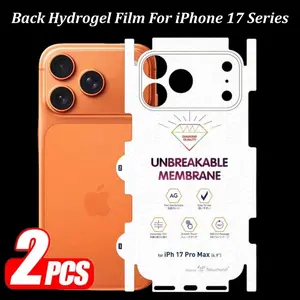 Two-Piece 999D Hydrogel Film for iPhone 17 Pro Max/17 pro, Side Frame Back Camera Lens Full-Coverage Protective Screen Protector, Scratch-Resistant Durable Soft Gel, HD Clear Matte Finish