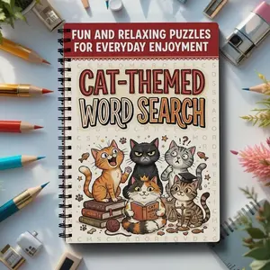 Cat Lovers Puzzle Notebook, Relaxing Brain Teaser Activities, Fun Cat Moments, Coloring and Drawing Notebook, Perfect for Cat Enthusiasts