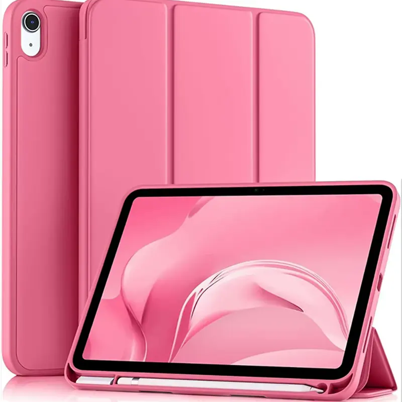 iPad A16 11th Gen Case 11-inch & 10th Gen 10.9-inch with Pen Holder Tri-fold Stand Auto Wake/Sleep Function Durable PU Leather Shockproof Protection