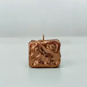 Hand-Sculpted Metallic Pillar Candle: Princess Matchstick Relic Form