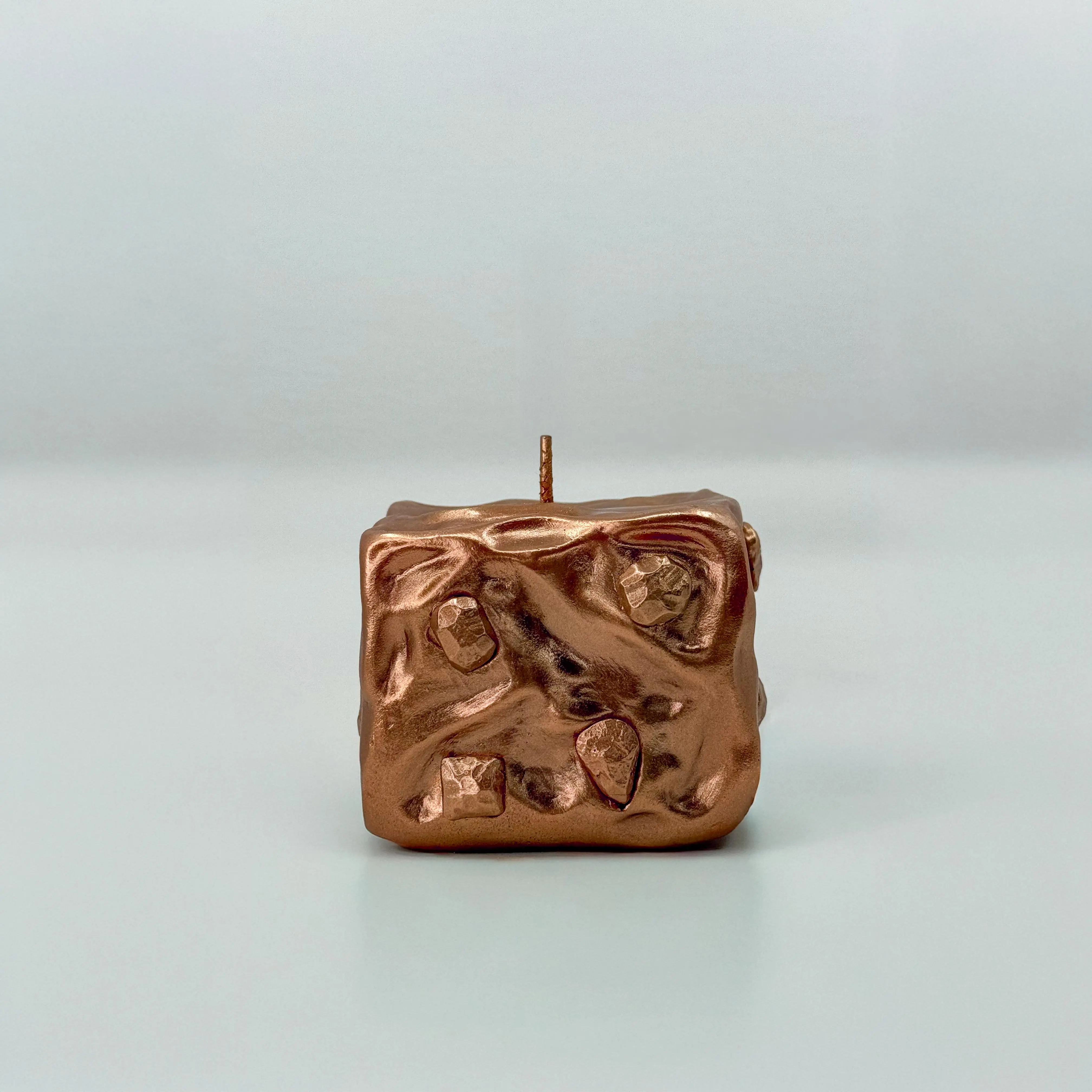 Hand-Sculpted Metallic Pillar Candle: Princess Matchstick Relic Form