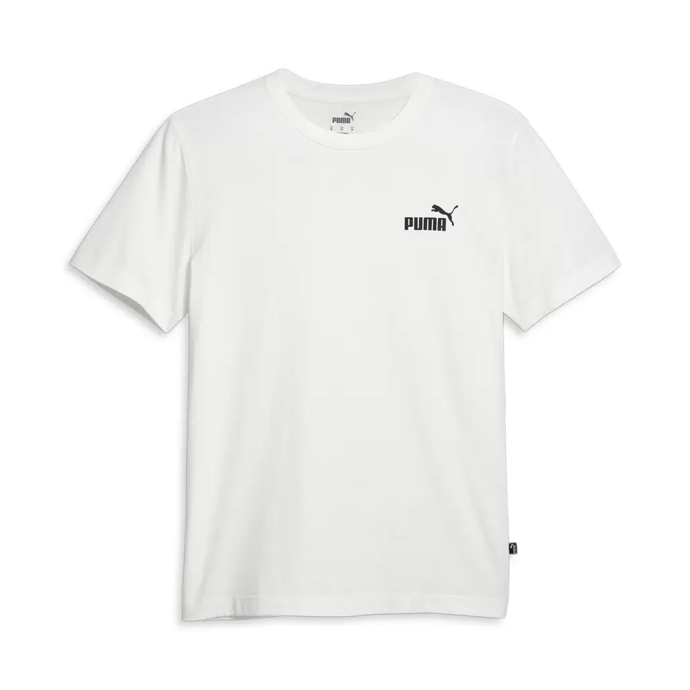 PUMA Mens Essentials No. 1 Logo Crew Neck Short Sleeve Casual Tops Casual - White