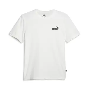 PUMA Mens Essentials No. 1 Logo Crew Neck Short Sleeve Casual Tops Casual - White