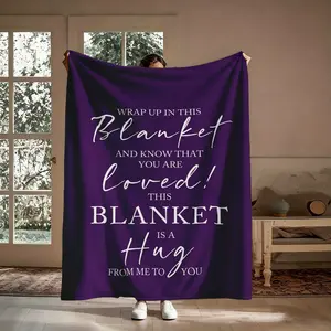 Get Well Gifts for Women After Surgery, Blanket for Woman, Thinking of You Gifts for Women, Inspirational Encouragement Healing Purple Hug Blanket