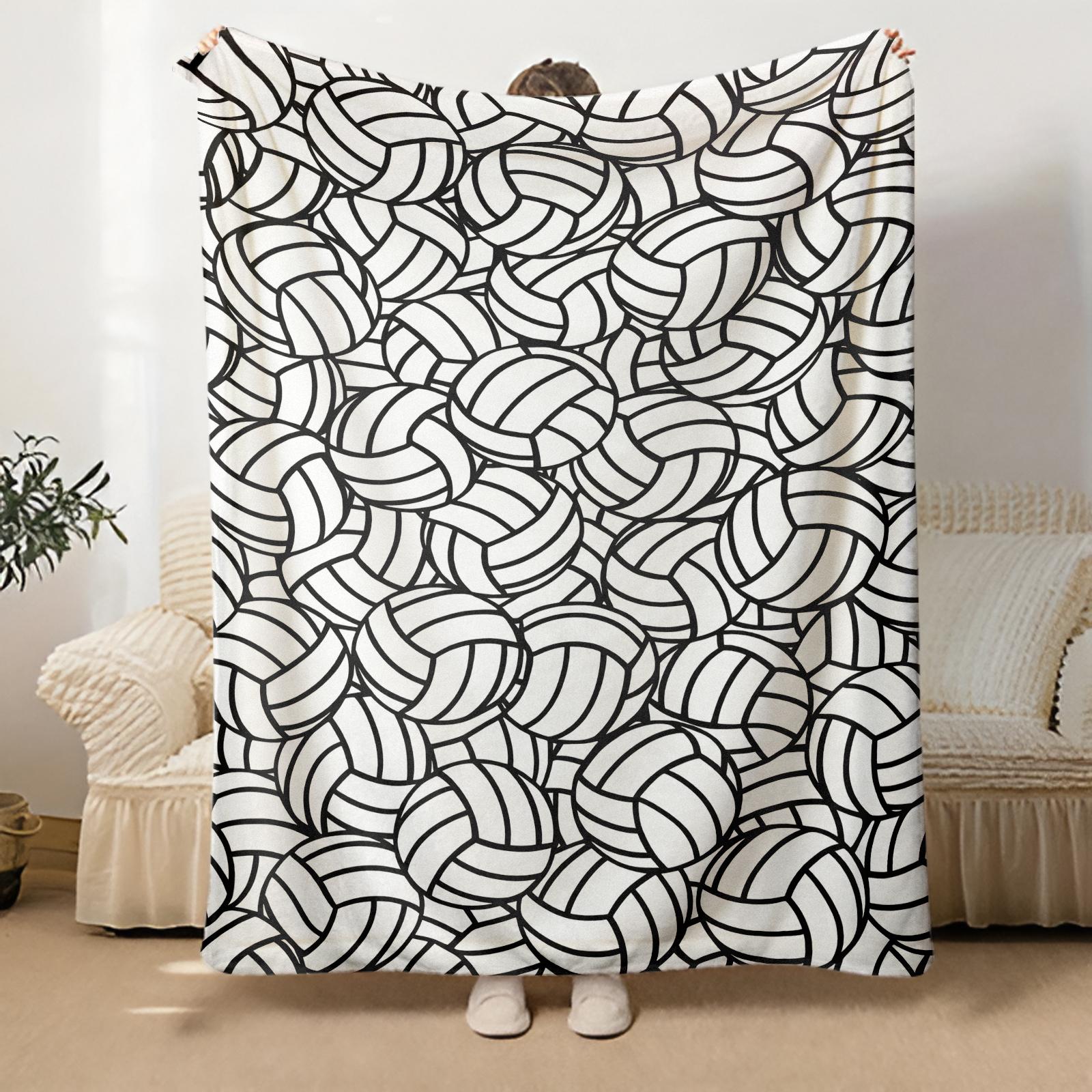 Volleyball Pattern Warm Blanket for Outdoor Sports and Leisure Soft Comfortable Ideal for Sports Enthusiasts and Fans Perfect Christmas or New Year Gift，baseball lover lightweight comfort sofa bed office travel