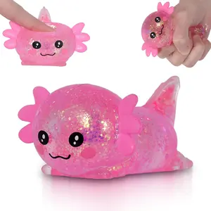 Axolotl Squishy Toy, Medium Squishy Axolotl Squeeze Toy, Soft Slow Rising Stress Relief Toy, Sensory Fidget Toys Squishy for Anxiety for Kids Youth Adults (Pink)