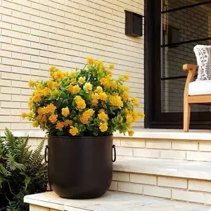 Iron Round Bucket Flower Pot with Circular Handles, Indoor Outdoor Use, Durable Iron Material, Perfect for Planting & Gardening