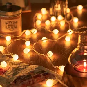 50 LED Mini Earth Lights for Home Decoration Party Wedding Ramadan Eid Bedroom Wall Elegant Lighting String Christmas Fairy Decorative Room Bedroom Lights