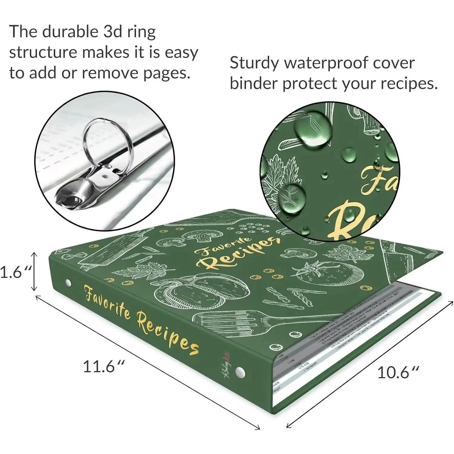 Recipe Binder 8.5x11 3 Ring, Recipe Book to Write in Your own Recipes, Full Page Recipe Binder with Plastic Sleeves, Blank Recipe Cards and Dividers (Dark Green) - TikTok Shop Recipe Binder 8.5x11 3 Ring, Recipe Book to Write in Your own Recipes, Full Page Recipe Binder with Plastic Sleeves, Blank Recipe Cards and Dividers (Dark Green) - TikTok Shop