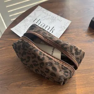 Unique Leopard Print Makeup Bag, Large Capacity Cosmetic Storage Pouch, Lipstick Organizer, Sexy Style, All Seasons