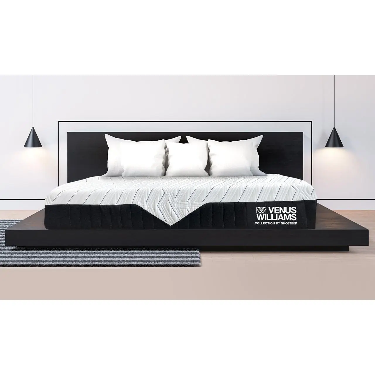 GhostBed Venus Williams Legend Memory Foam Hybrid Mattress - Far Infrared-Infused, Recovery-Focused Premium Memory Foam Mattress for Indoor Furniture Beds, Memory Foam Mattresses