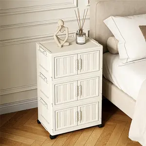 Foldable Storage Cabinet with Wheels, 2-6 Layers, Mobile Organizer for Entryway, Bedroom, Balcony, Space-Saving Solution