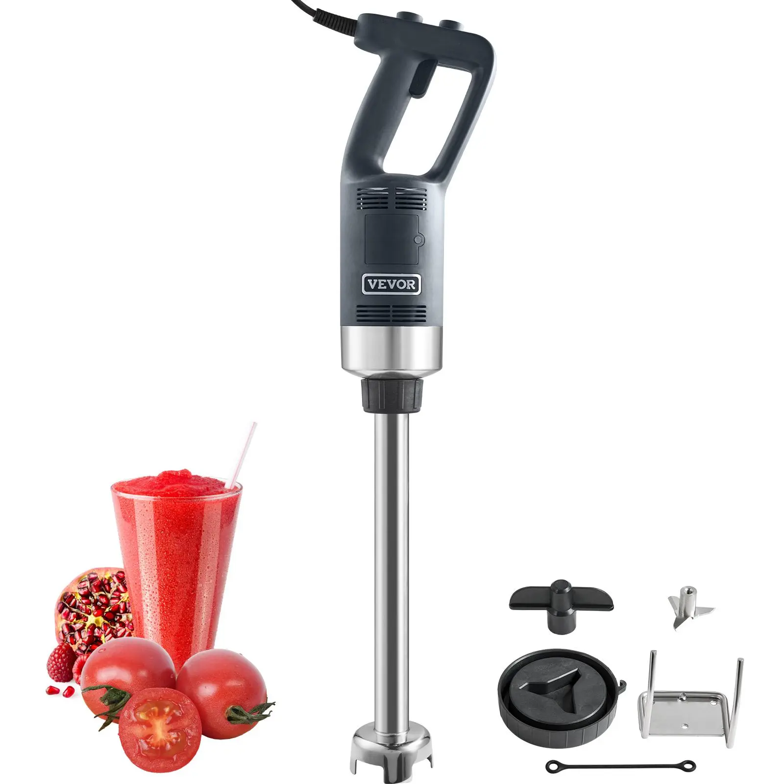 【summerfinds】VEVOR Commercial Immersion Blender, 750W 16" Heavy Duty Hand Mixer, Variable Speed Kitchen Stick Mixer with 304 Stainless Steel Blade, Multi-Purpose Portable Mixer for Soup, Smoothie, Puree, Baby Food,home essentials