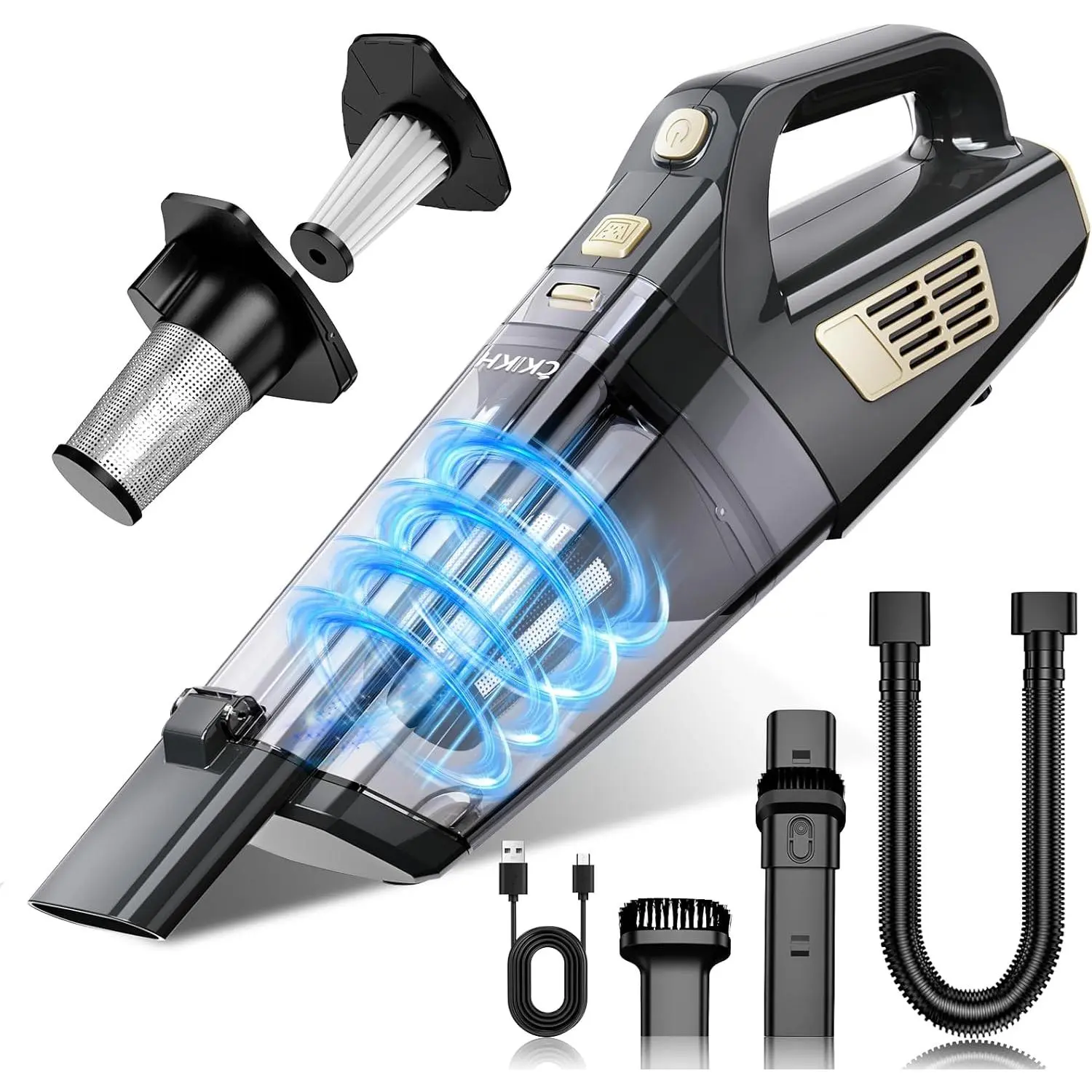 Handheld Vacuum Cordless, 15000PA  Suction Hand Held  Vacuum Cleaner Portable with Multi-Nozzles & Washable Filter, Lightweight Dust Busters Rechargeable for , , Office, Pets
