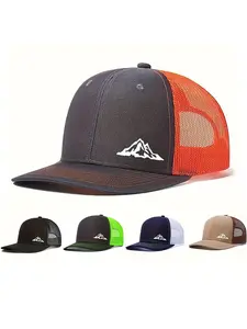 Unisex Baseball Cap, Mountain Printing Hat, Mesh Hats for Men & Women, Adjustable Trucker Hats, Casual Fitted Sun Hat, Snapback, Outdoor Hats, All Seasons