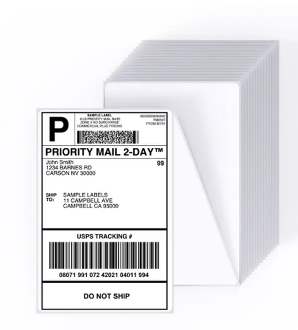 Core Innovations 4" x 6" Direct Thermal Shipping Labels – 500 Fanfold Perforated Labels for Packages, Ultra-Strong Adhesive