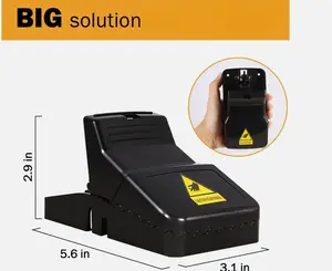 6 Pack Large Full Black  controls Reusable M/O/U/S/E Control Devices Quick Sanitary Safe Solution with Sensitive Trigger for Indoor Outdoor Use Durable Washable ABS Plastic S-n-a-p control Mechanism Hands-Free Release System