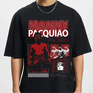 Manny Pacquiao Black T-Shirt – Legendary Boxing Champion Graphic Tee, Unisex Casual Wear