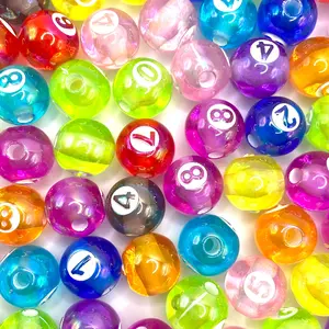 Shake Those Balls Acrylic Beads - Bingo Theme Craft Supplies Beading Random Mix