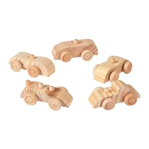 2 1/2" DIY Mini Unfinished Wood Toy Race Cars- 12 Pc.