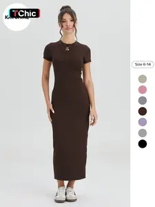 Women's Casual Slim-Fit Summer Dress, Kint Fabric Moderate Thickness, Perfect for Daily Wear & Outdoor Activities, Casual Dresses