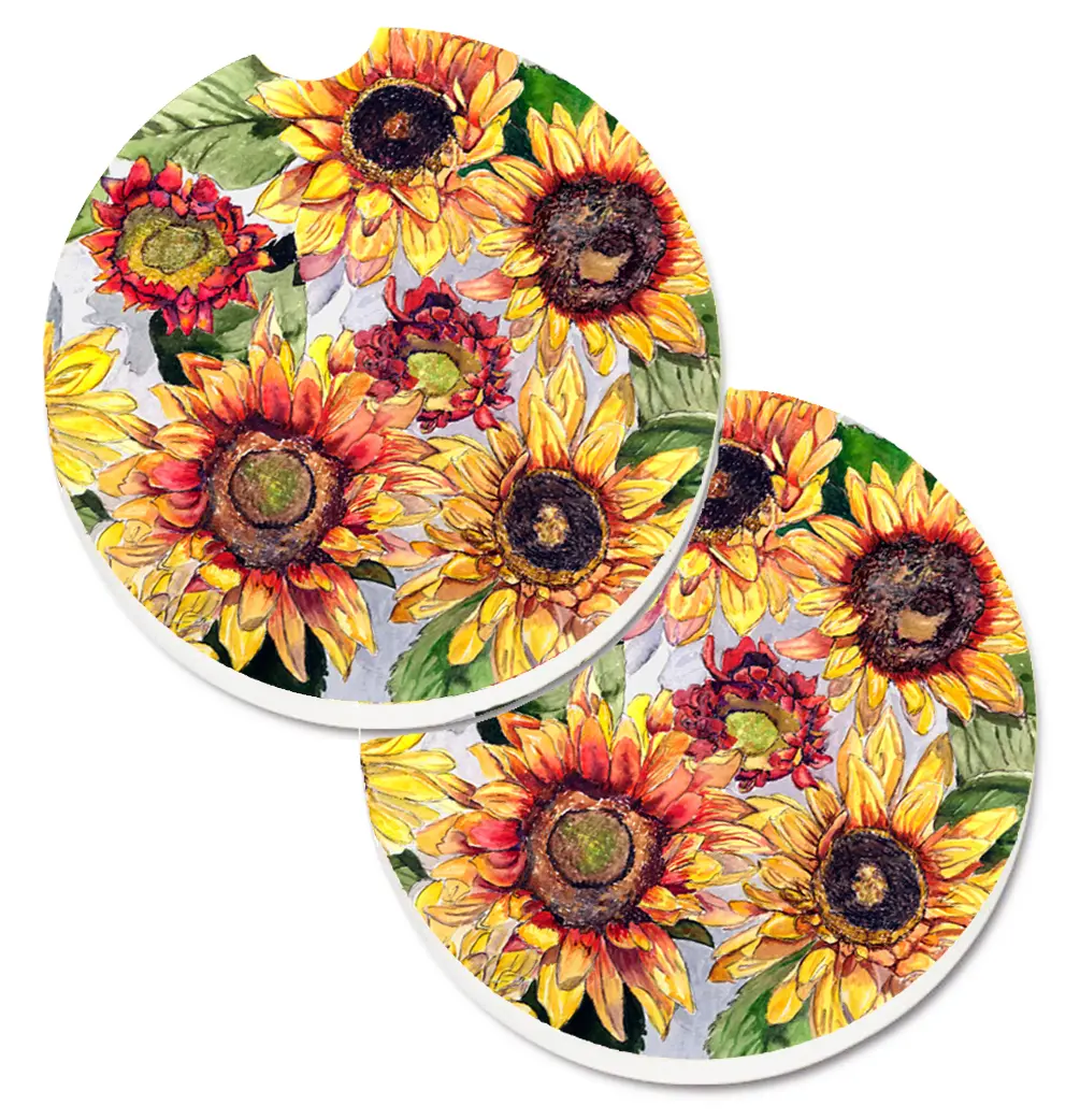 Sunflowers Set of 2 Cup Holder Car Coaster